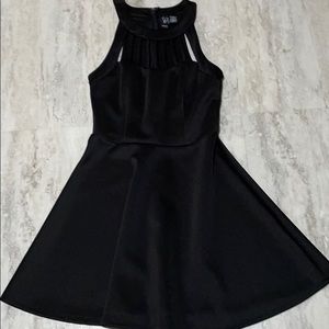 Black A-Line Dress with Neck Detail
